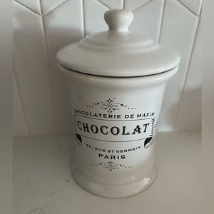 Chocolate Brand White Ceramic Cannister